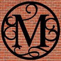 Letter M Initial Monogram Wall Decor - Floral Alphabet Art Home Decoration  for Bedroom, Living Room, Bathroom, Office - Personalized Monogrammed Gift