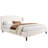Upholstered Platform Bed with Wingback Headboard