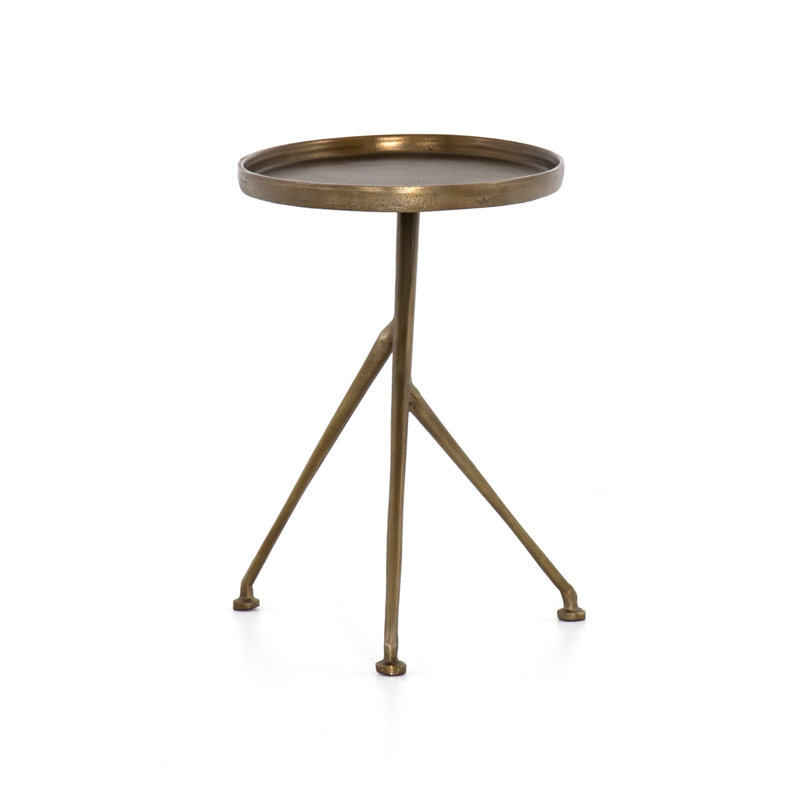 Table d'appoint en aluminium Greely, Laiton antique brut