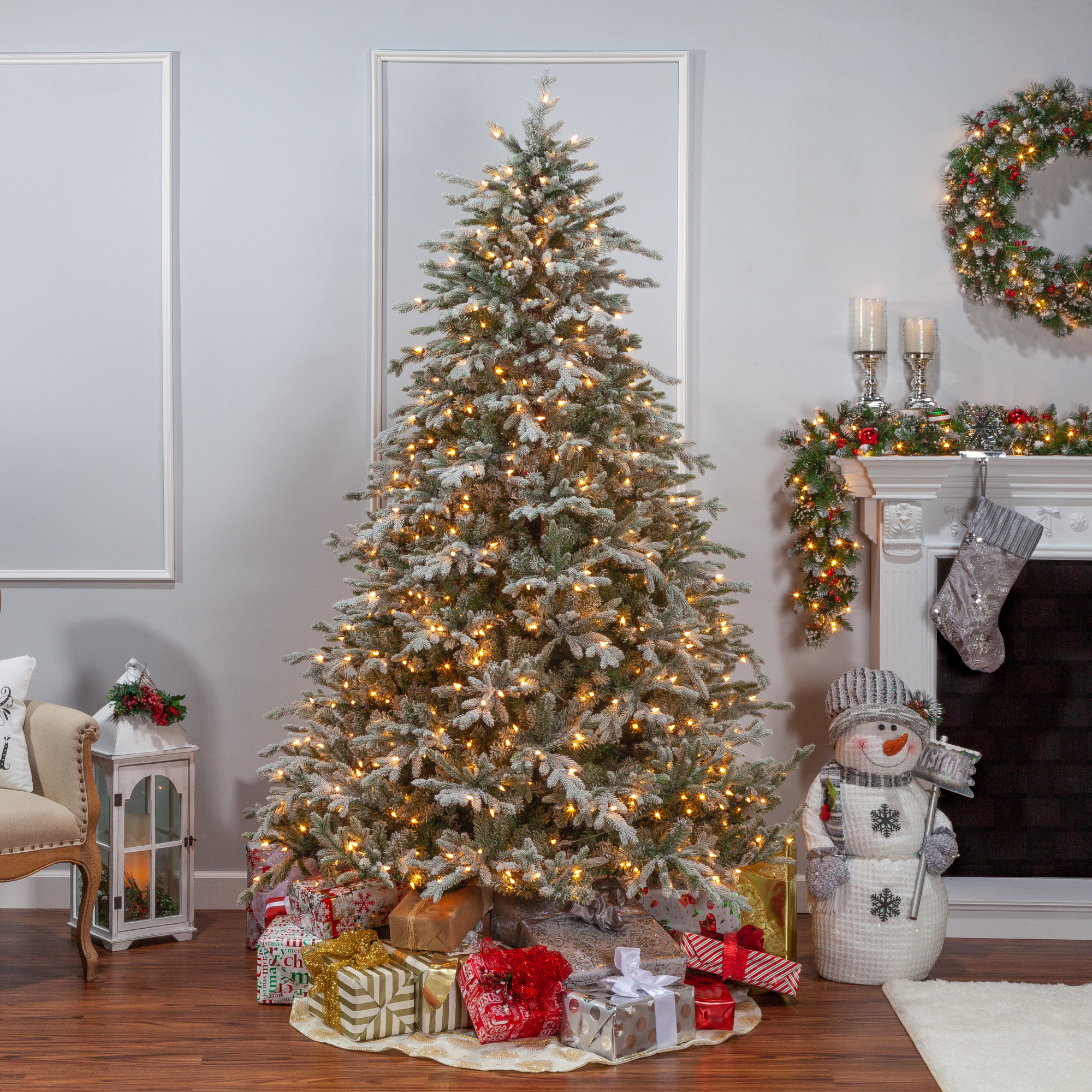 90' Lighted Artificial Fir Christmas Tree, 90" H x 63" W x 63" D
