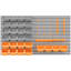 Ensemble de support à outils perforé mural 44 pièces DURHAND avec divers bacs de rangement, panneau perforé et crochets, orange