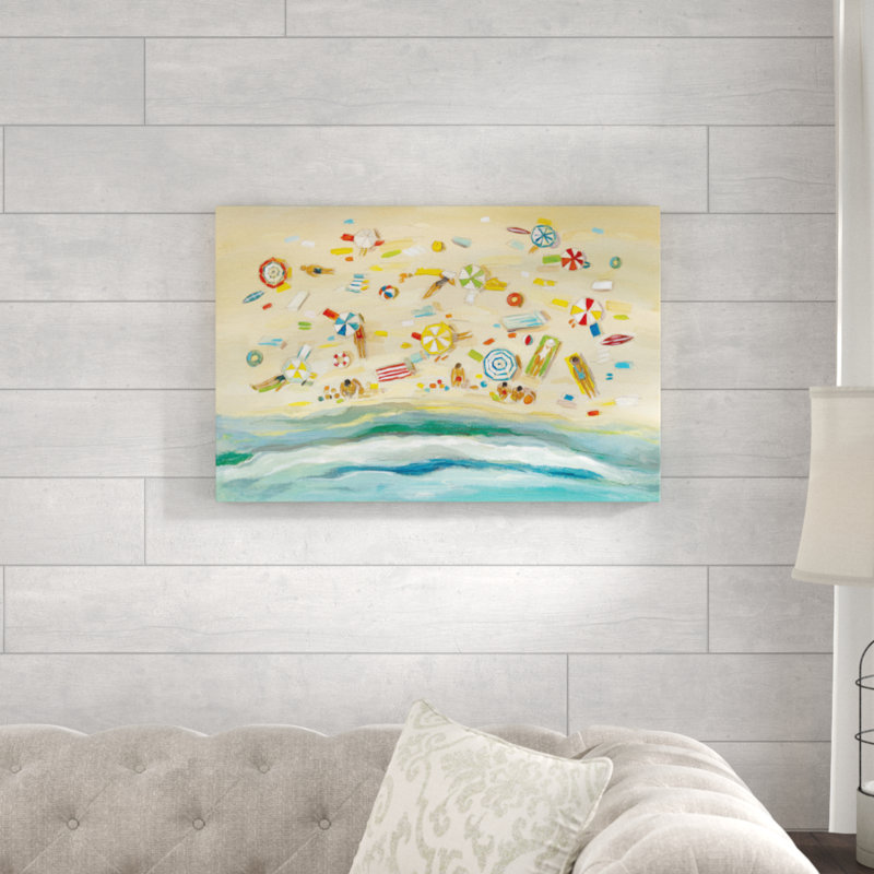 Beach Day by Silvia Vassileva - Wrapped Canvas Painting, 51cm H x 76cm W