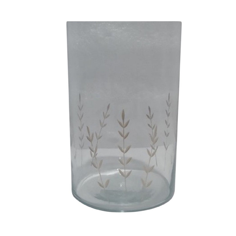 Cylindrical Glass Vase H 6.3" & Dia 3.9"