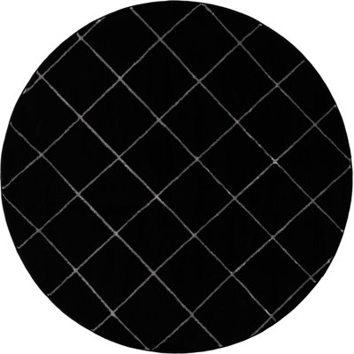 Tapis contemporain noir et argent Etowah