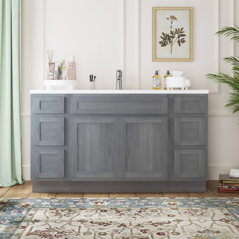 63'' Single Bathroom Vanity Base Only, Silver