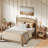 Side Table with Drawer, 2 -Tier Wooden End Table with Shelf Storage