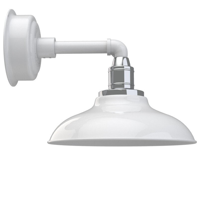 Luminaire de grange à del 1 lumière del Tamia, H 9,68 po x l 12 po x P 23,75 po, Blanc