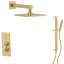 LineaBox Vertical Square Shower System with 2-Way Diverter, 8-Inch Rain Shower Head and Hand Shower with Slide Bar, Valve Included-2023803029