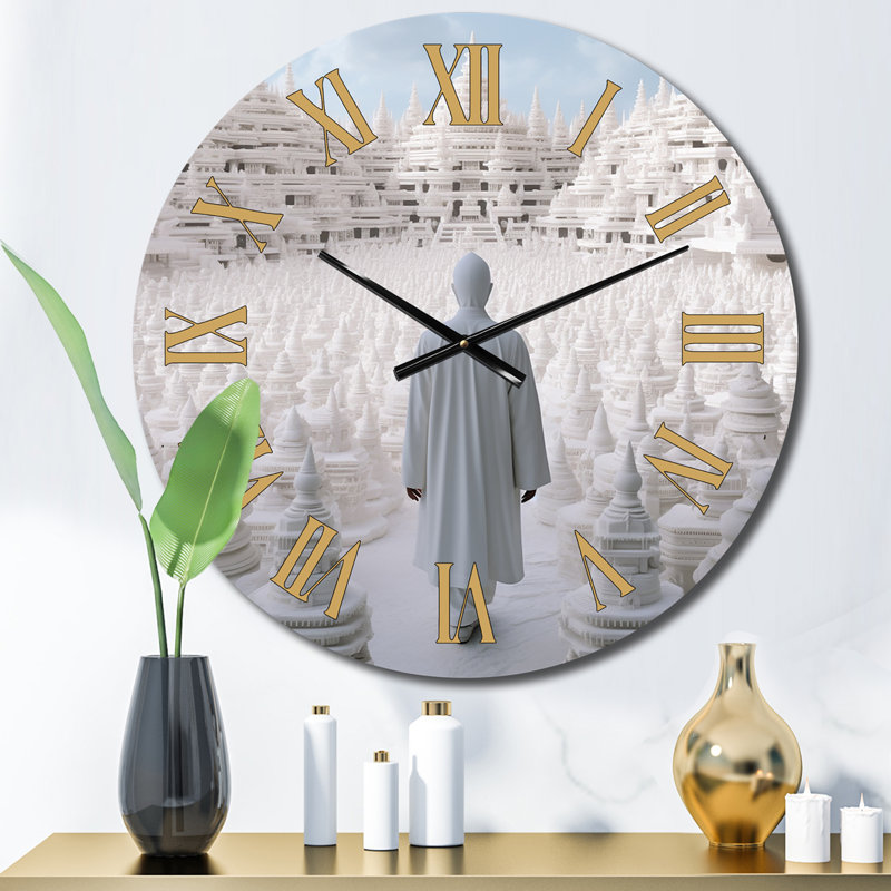 Horloge murale Bouddha blanc, Petit