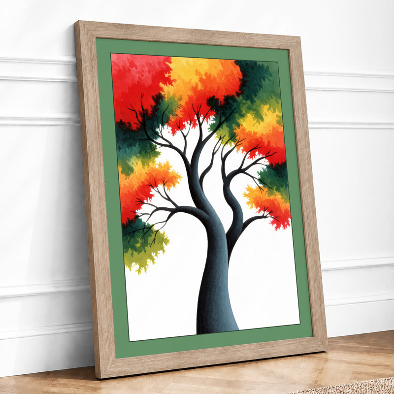 Autumn Tree In Watercolour Botanical - Print, A2 - 59.4 x 42.0 cm, Oak