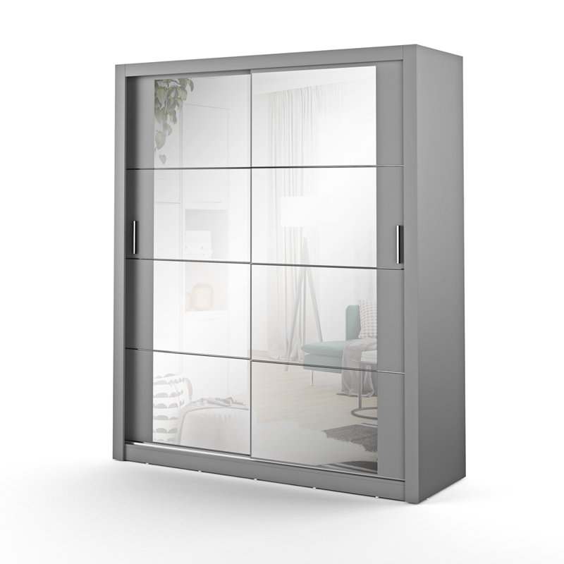 Cascadera 2 Door Manufactured Wood Wardrobe, Grey