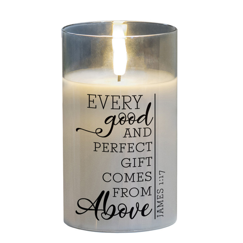 Flameless Jar Candle with Glass Holder