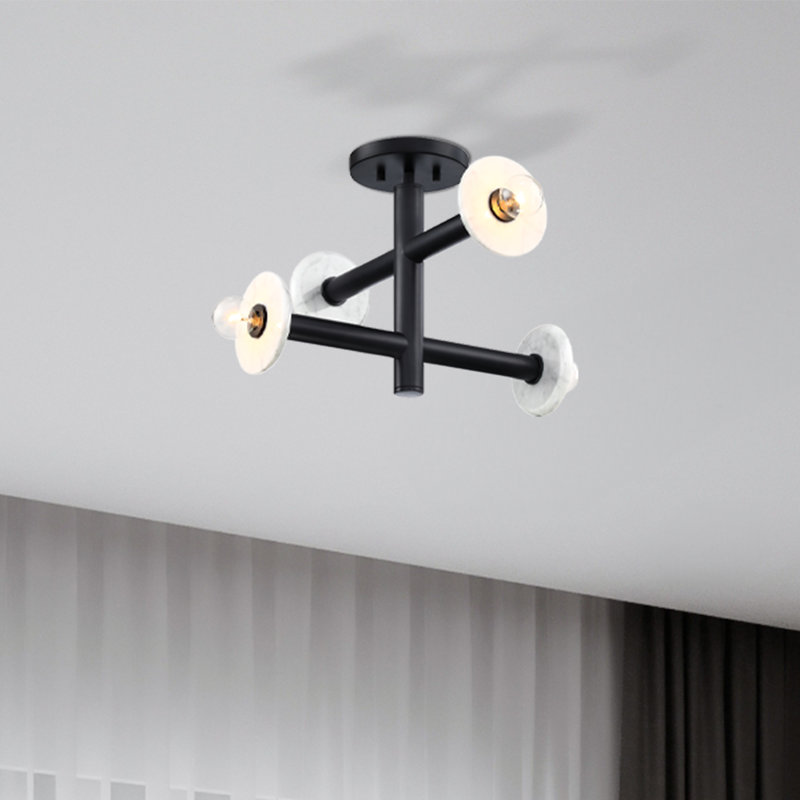 Wilfrid Semi Flush Mount, Matte Black