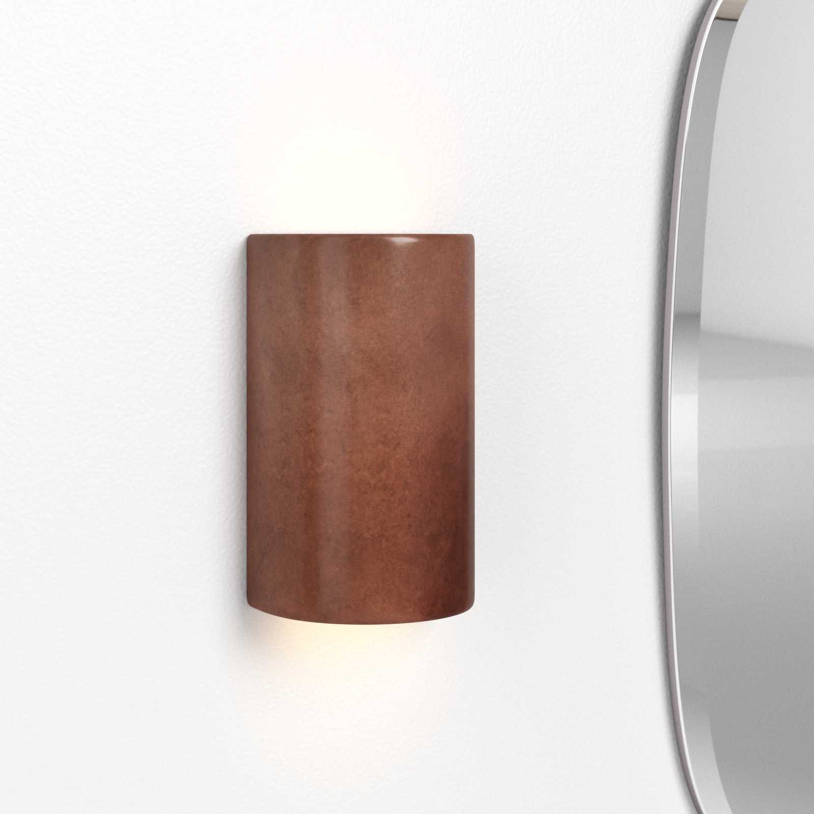Pacursa Ceramic Dimmable Flush Mounted Sconce, 9.5" H x 5.75" W x 4.5" D, Incandescent (Not included), Gloss Vanilla