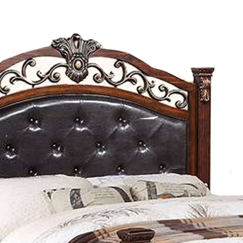 Lipan Upholstered Bed, Queen, Brown/Grey