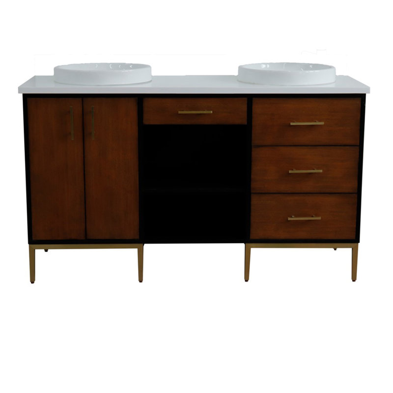 Ensemble de meuble-lavabo double 61 "