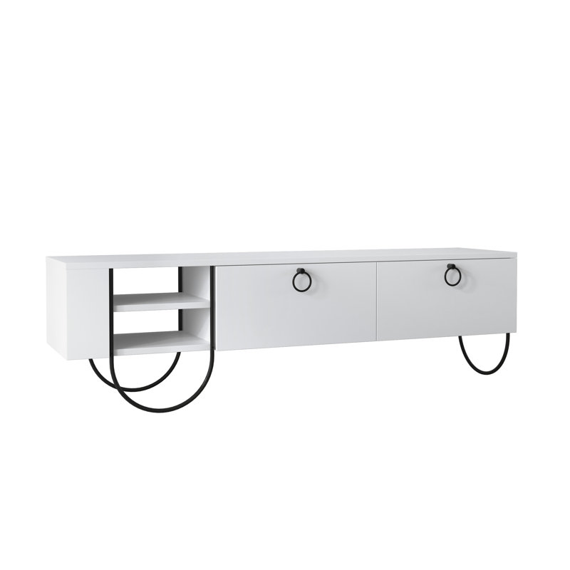Aditi Modern TV Unit Multimedia Centre with Storage for TVs up to 60", White