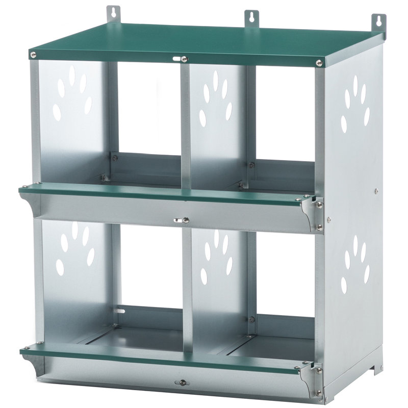 4 Compartment Chicken Nesting Boxes, Metal Nesting Boxes Wall Mount Chicken Egg Laying Box For Different Chicken Breeds