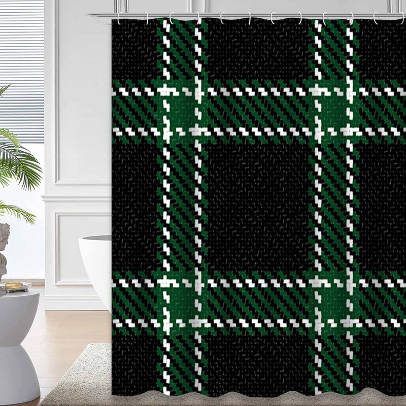 Rideau de douche avec 12 crochets Lumberjack, L 72 po x l 78 po