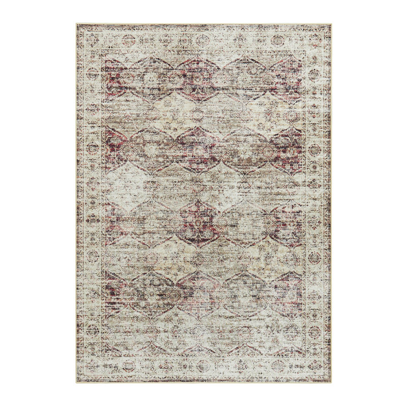  Pet Friendly Modern Geometric Arched Rug, Rectangle 6' x 9'