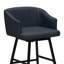 Tabouret de bar pivotant Kazuya bleu orageux en similicuir, hauteur comptoir ou bar-2087984474