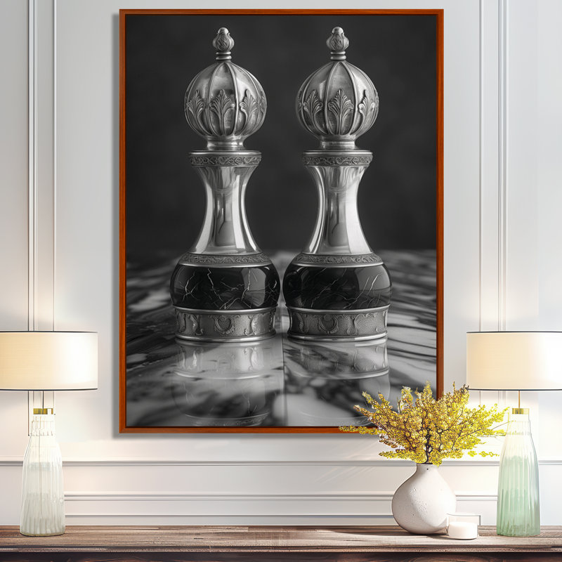 Monochrome Grey Architectural Chest Photo - Monuments Wall Decor, Brown Floater Framed, 30" H x 40" W