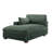Bentura Oversized Upholstered Green Faux Rabbit Fur Flannel Chaise Lounge with Armrests & Throw Pillows-1161705495
