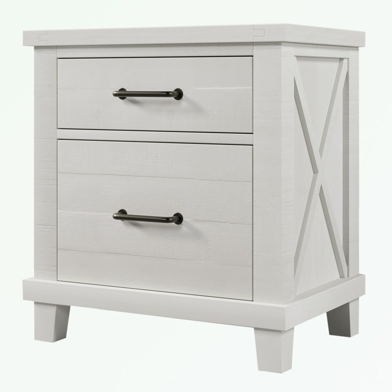 Duma Dejuan Solid Wood Nightstand, White