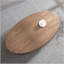 Table basse fabriquée à la main Ellipse, base robuste en piédestal de 43,7 pouces, panneau de fibres à densité moyenne pour le salon-694246925