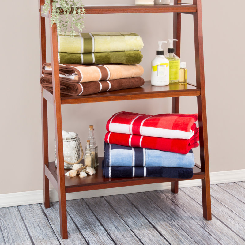 Ensemble de serviettes 12 pièces Bellicourt - Accessoires de salle de bain en coton avec serviettes de bain, serviettes à main et débarbouillettes - Serviettes unies et rayées de Lavish Home 