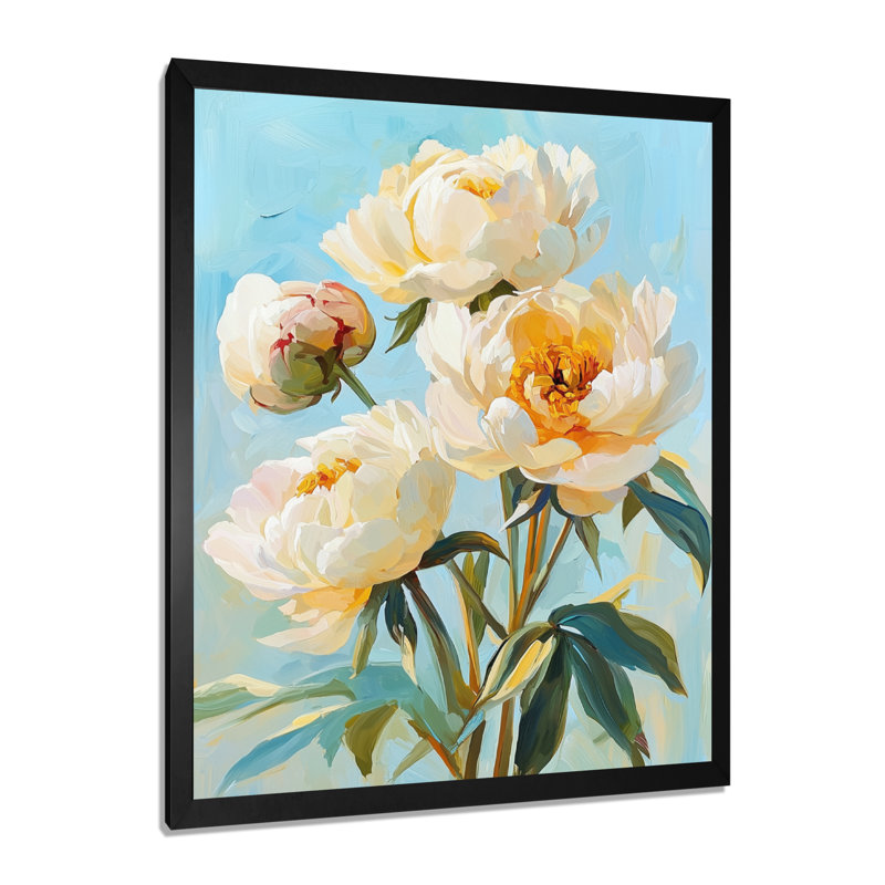 Bradcliff - art mural floral, Noir, noir, noir, noir, H 20 po x l 12 po, Reproduction encadrée d'une seule photo