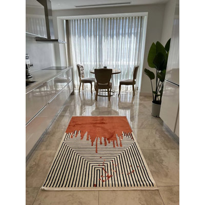 Tapis en coton avec envers antidérapant Lanney
