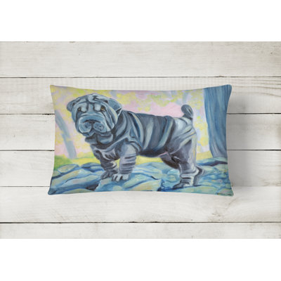  Shar Pei Fabric Indoor/Outdoor Throw Pillow