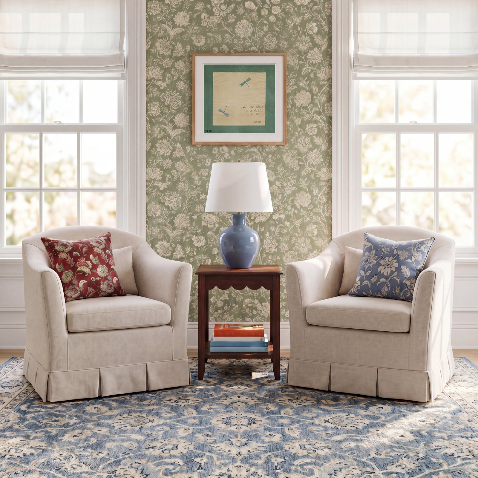 Laurel Foundry Modern Farmhouse® Mcgee Swivel Chair, Navy Polyester