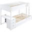 Lit superposé avec bureau et rangement en blanc