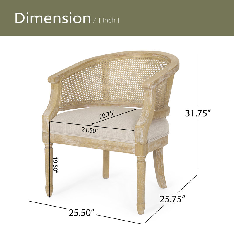 Chaise d'appoint en bois d'hévéa, Beige