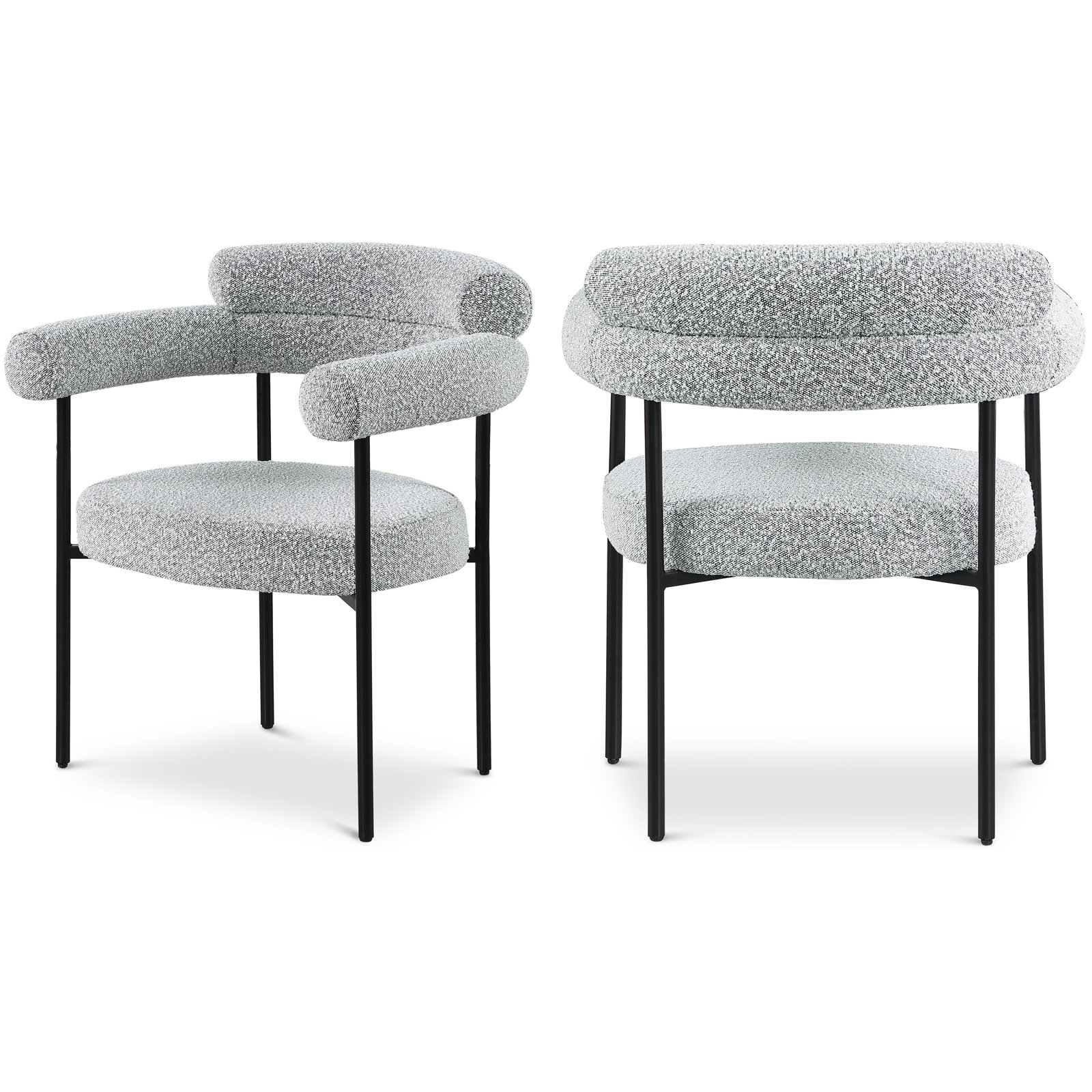 Armchair, Matte Black, Gray