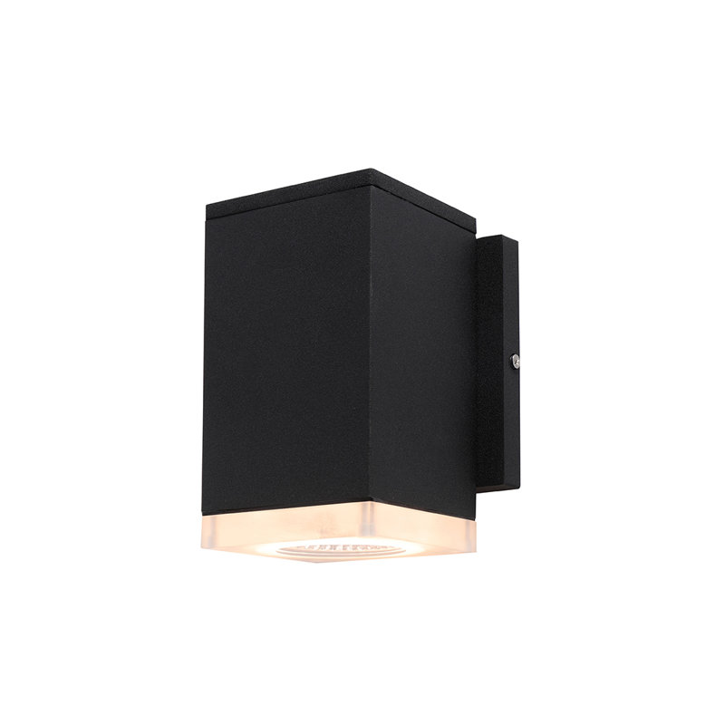 LED Outdoor Sconce, 8" H x 4.7" W x 4.7" D, Black