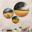 Ensemble d'art mural en métal 3 pièces «Countryside Golden Wheat Under Storm Clouds I»