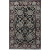 Hand-Knotted High-Quality Navy and Wine Area Rug
