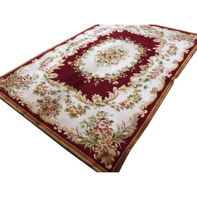 Hand-Knotted Wool WINE Area Rug