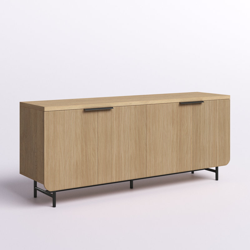 Ludlow Reeded 4-Door Sideboard, Coastal Oak