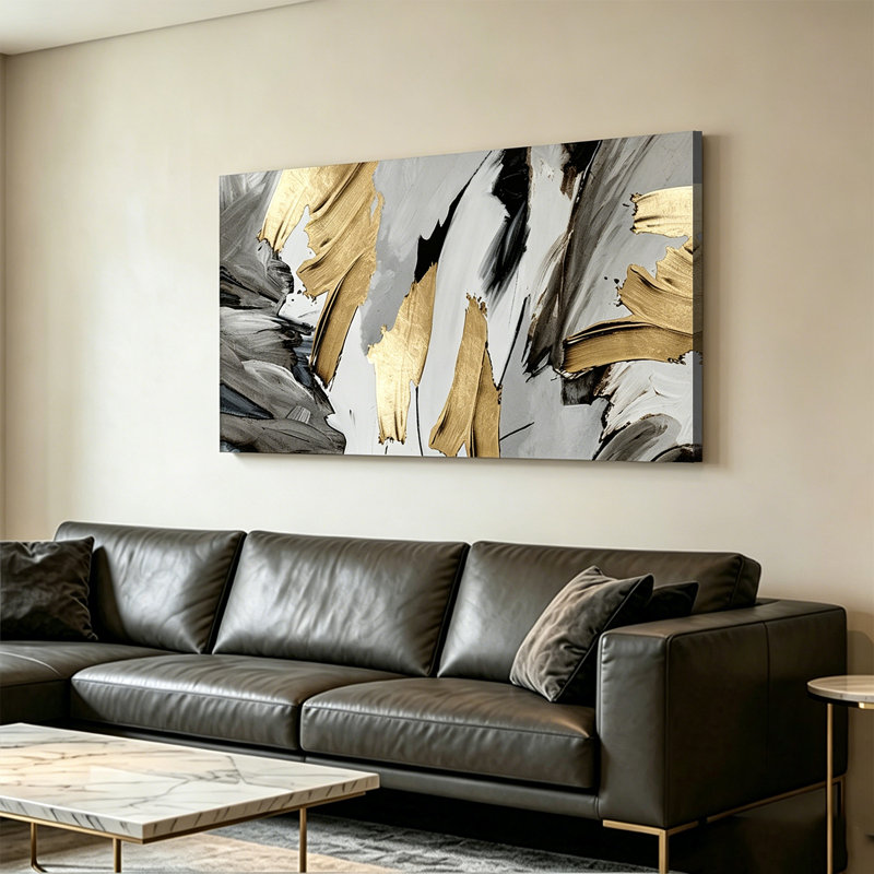 " Framed Canvas Wall Art Decor Painting,PRINTED Gold & Sliver Style Painting For Living Room, Bedroom Decor-Ready To Hang " Painting Print
