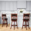Bar Stool With Cherry Textured Finish, Charcoal Seat Height , Cherry, Fabric - Versatile And Chic Seating