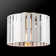 1-Light Matte Brass Flush Mount Ceiling Light with Clear and White Striped Plastic Shade