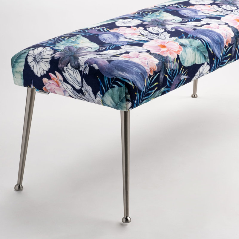 Whiteley Velvet Upholstered Bench, H40 x W120 x D30cm