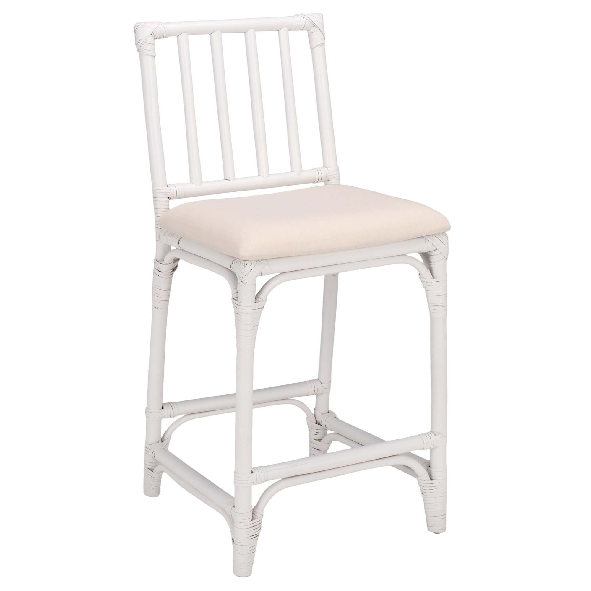 Mylinda Barstool with Cushion, White