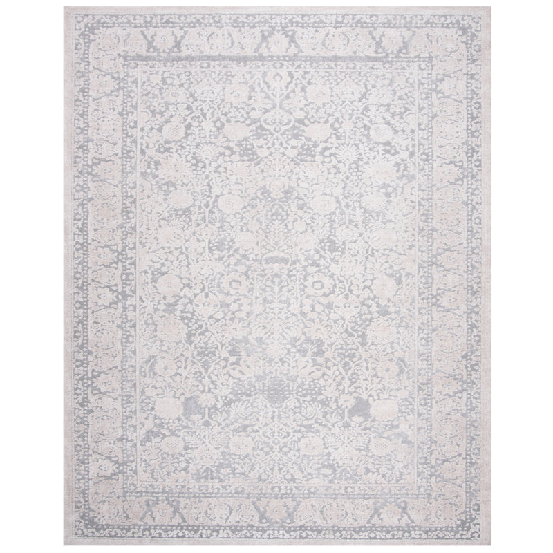 Calidia Power Loom Light Gray/Cream Rug, Rectangle 11' x 15'