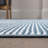 Wolcott Modern Minimalist Pinstripe High-Low Blue/White Rug-999723635