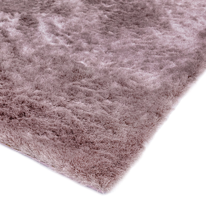 Makaila Silky Shaggy Pink Area Rug, Rectangle 140 x 200cm